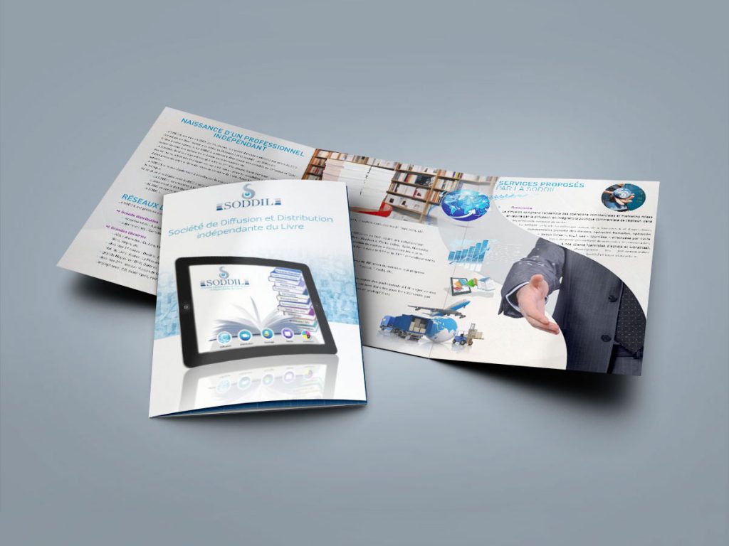 Dépliant commercial Soddil - Conception graphique print dépliant professionnel Paris