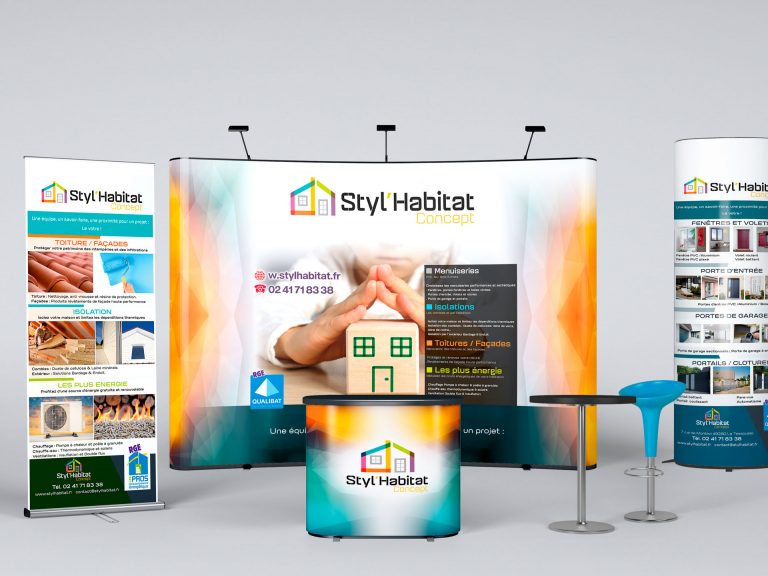 Design stand exposition Styl'Habitat - Conception signalétique salon professionnel